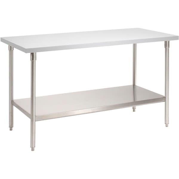 Global Industrial 72 x 30 Plastic Laminate Square Edge Workbench with SS Legs and Lower Shelf 253815 - main